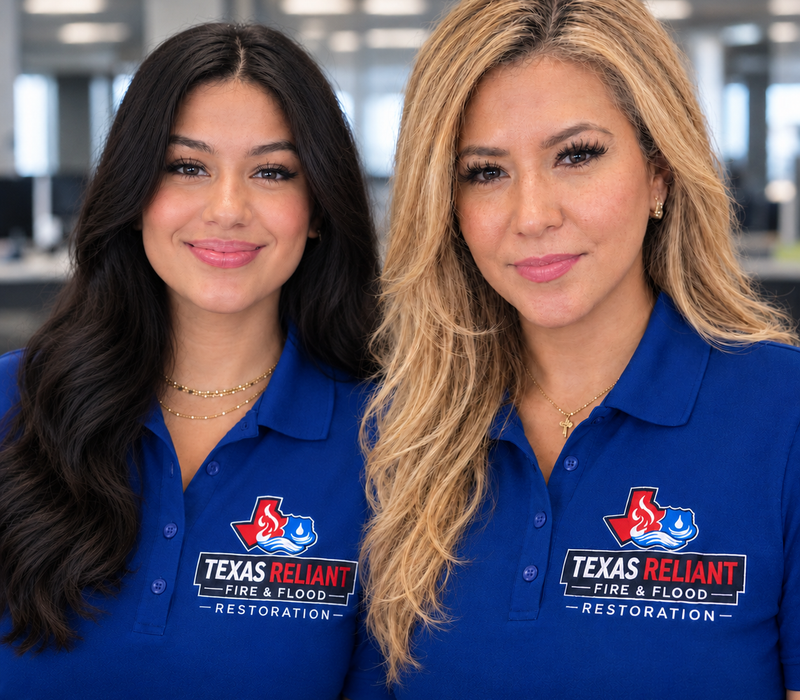 Restoration professional assessing damage inside a home
